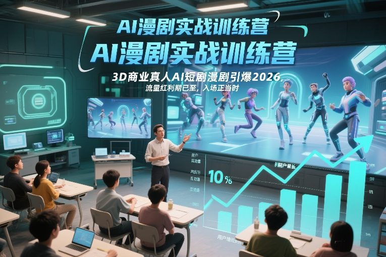 AI漫剧实战训练营，3D商业真人AI短剧漫剧引爆2026，流量红利期已至，入场正当时_01291819