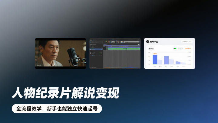 人物纪录片解说变现，全流程教学，新手也能独立快速起号_01312228