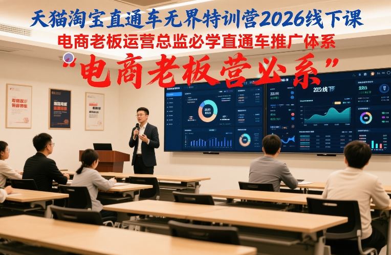 天猫淘宝直通车无界特训营2026线下课，电商老板运营总监必学直通车推广体系_01282017