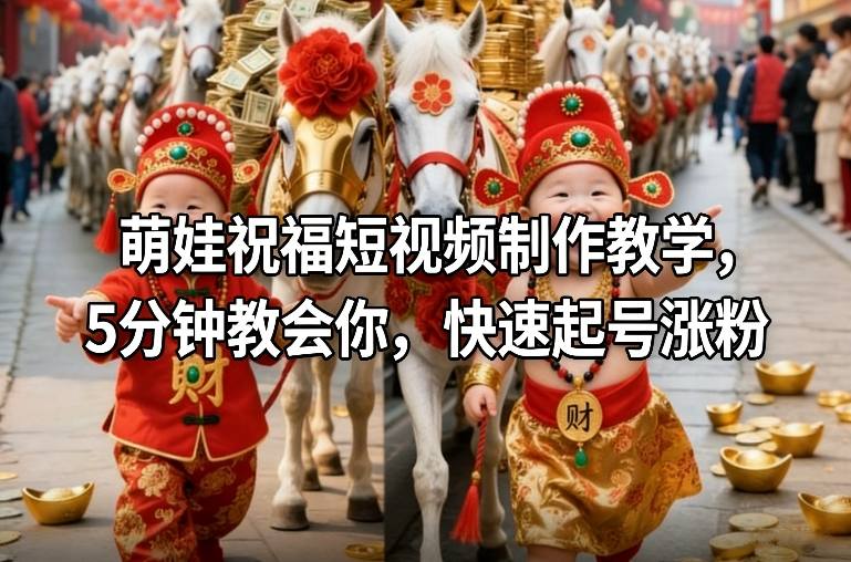 萌娃祝福短视频制作教学，5分钟教会你，快速起号涨粉_01282017