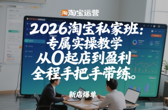 2026淘宝私家班：专属实操教学，从0起店到盈利，全程手把手带练_01290638