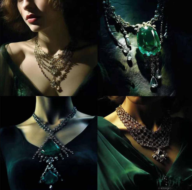 460+专业Midjourney珠宝摄影AI提示词戒指，项链-耳环-手链-宝石等，立即开始创作珠宝艺术_01312228